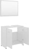 vidaXL - Badkamermeubelset - bewerkt - hout - hoogglans - wit