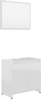 vidaXL - Badkamermeubelset - spaanplaat - hoogglans - wit