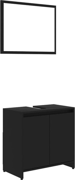 vidaXL - Badkamermeubelset - spaanplaat - zwart