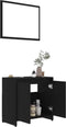 vidaXL - Badkamermeubelset - spaanplaat - zwart
