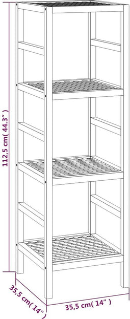 vidaXL - Badkamerrek - 35,5x35,5x112,5 - cm - massief - walnotenhout