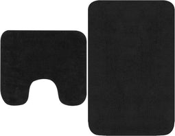 vidaXL - Badmattenset - stof - antraciet - 2-delig