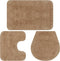 vidaXL - Badmattenset - stof - beige - 3-delig
