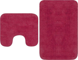 vidaXL - Badmattenset - stof - fuchsia - 2-delig