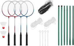 vidaXL - Badmintonset - met - 4 - rackets - en - net - 620x151 - cm