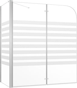 vidaXL - Badwand - gestreept - 120x68x130 - cm - gehard - glas