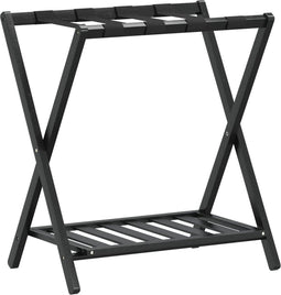 vidaXL - Bagagerek - 68x38x58 - cm - bamboe - zwart