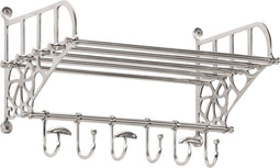 vidaXL - Bagagerek - met - kleerhangers - wandmontage - aluminium