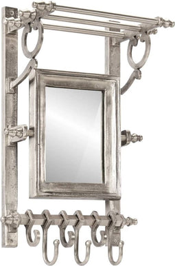 vidaXL - Bagagerek - met - kleerhangers - wandmontage - aluminium