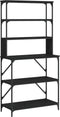 vidaXL - Bakkersrek - 6-laags - 90x40x180 - cm - bewerkt - hout - zwart
