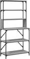 vidaXL - Bakkersrek - 6-laags - 90x40x180 - cm - bewerkt - hout - grijs - sonoma - eiken