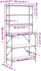 vidaXL - Bakkersrek - 6-laags - 90x40x180 - cm - bewerkt - hout - grijs - sonoma - eiken