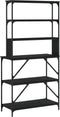 vidaXL - Bakkersrek - 6-laags - 90x40x180 - cm - bewerkt - hout - zwart