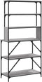 vidaXL - Bakkersrek - 6-laags - 90x40x180 - cm - bewerkt - hout - grijs - sonoma - eiken