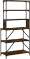 vidaXL - Bakkersrek - 6-laags - 90x40x180 - cm - bewerkt - hout - gerookt - eikenkleur