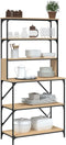 vidaXL - Bakkersrek - 6-laags - 90x40x180 - cm - bewerkt - hout - sonoma - eikenkleur
