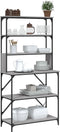 vidaXL - Bakkersrek - 6-laags - 90x40x180 - cm - bewerkt - hout - grijs - sonoma - eiken