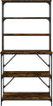 vidaXL - Bakkersrek - 6-laags - 90x40x180 - cm - bewerkt - hout - gerookt - eikenkleur