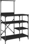 vidaXL - Bakkersrek - 90x40x132 - cm - bewerkt - hout - en - metaal - zwart