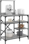 vidaXL - Bakkersrek - 90x40x132 - cm - bewerkt - hout - en - metaal - grijs - sonoma