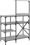vidaXL - Bakkersrek - 90x40x132 - cm - bewerkt - hout - en - metaal - grijs - sonoma