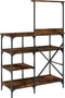 vidaXL - Bakkersrek - 90x40x132 - cm - bewerkt - hout - en - metaal - gerookt - eiken