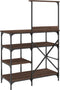 vidaXL - Bakkersrek - 90x40x132 - cm - bewerkt - hout - en - metaal - bruin - eikenkleur