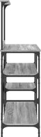 vidaXL - Bakkersrek - 90x40x132 - cm - bewerkt - hout - en - metaal - grijs - sonoma