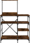 vidaXL - Bakkersrek - 90x40x132 - cm - bewerkt - hout - en - metaal - gerookt - eiken