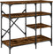 vidaXL - Bakkersrek - 90x40x84 - cm - bewerkt - hout - en - metaal - gerookt - eiken