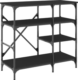 vidaXL - Bakkersrek - 90x40x84 - cm - bewerkt - hout - en - metaal - zwart
