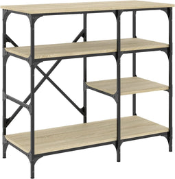 vidaXL - Bakkersrek - 90x40x84 - cm - bewerkt - hout - en - metaal - sonoma - eiken