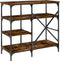 vidaXL - Bakkersrek - 90x40x84 - cm - bewerkt - hout - en - metaal - gerookt - eiken