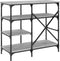 vidaXL - Bakkersrek - 90x40x84 - cm - bewerkt - hout - en - metaal - grijs - sonoma