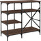 vidaXL - Bakkersrek - 90x40x84 - cm - bewerkt - hout - en - metaal - bruin - eikenkleur