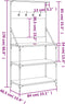 vidaXL - Bakkersrek - met - haken - 4-laags - bewerkt - hout - gerookt - eikenkleurig