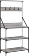 vidaXL - Bakkersrek - met - haken - 4-laags - bewerkt - hout - grijs - sonoma - eiken