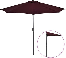vidaXL - Balkonparasol - half - aluminium - paal - 270x144x222 - cm - bordeauxrood