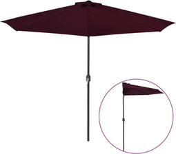 vidaXL - Balkonparasol - half - aluminium - paal - 300x155x223 - cm - bordeauxrood