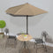 vidaXL - Balkonparasol - half - aluminium - paal - 300x155x223 - cm - bordeauxrood
