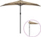 vidaXL - Balkonparasol - half - met - aluminium - paal - 270x144 - cm - taupe