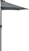 vidaXL - Balkonparasol - half - met - aluminium - paal - 270x144 - cm - antraciet