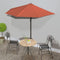 vidaXL - Balkonparasol - half - met - aluminium - paal - 270x144x222 - cm - terracotta