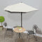 vidaXL - Balkonparasol - half - met - aluminium - paal - 270x144x222 - cm - terracotta