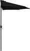 vidaXL - Balkonparasol - half - met - aluminium - paal - 270x144x222 - cm - zwart