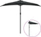 vidaXL - Balkonparasol - half - met - aluminium - paal - 270x144x222 - cm - zwart