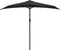 vidaXL - Balkonparasol - half - met - aluminium - paal - 270x144x222 - cm - zwart