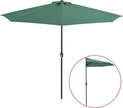 vidaXL - Balkonparasol - half - met - aluminium - paal - 300x155 - cm - groen