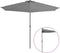 vidaXL - Balkonparasol - half - met - aluminium - paal - 300x155 - cm - antraciet