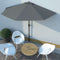 vidaXL - Balkonparasol - half - met - aluminium - paal - 300x155 - cm - antraciet